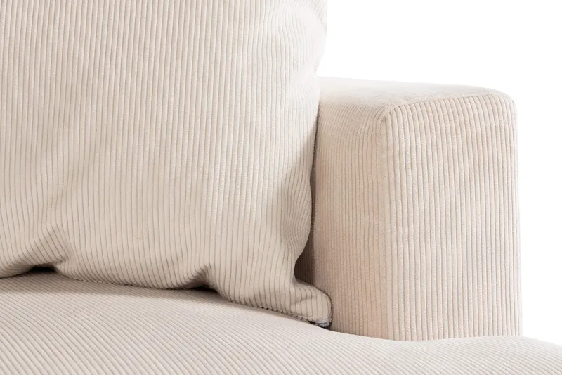 Menard 4-sits Vänstervänd L-formad Djup Schäslongsoffa i Manchester - Beige - Möbler - Soffa - Divansoffa & schäslongsoffa - 4 sits soffa med divan