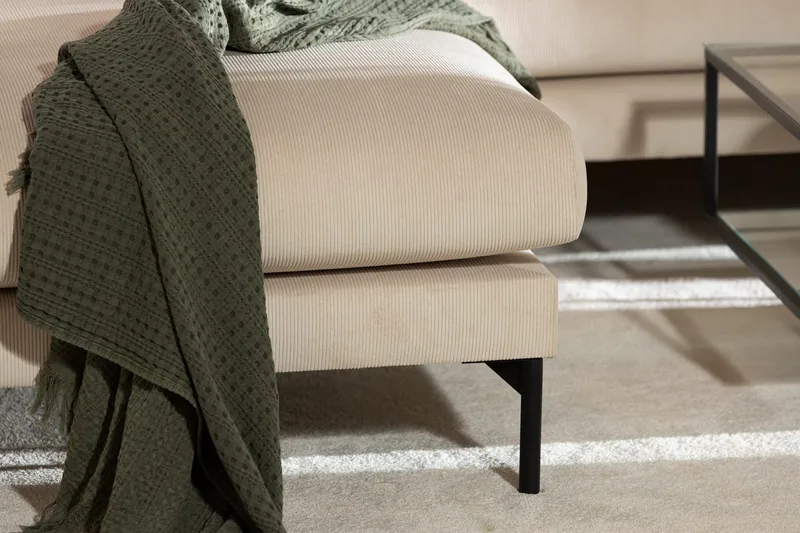 Menard 4-sits Vänstervänd L-formad Djup Schäslongsoffa i Manchester - Beige - Möbler - Soffa - Divansoffa & schäslongsoffa - 4 sits soffa med divan