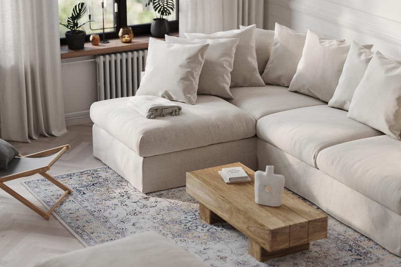 Menard 4-sits Vänstervänd L-formad Djup Schäslongsoffa i Tyg - Beige - Möbler - Soffa - Divansoffa & schäslongsoffa - 4 sits soffa med divan