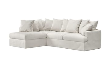 Menard 4-sits Vänstervänd L-formad Schäslongsoffa i Tyg - Beige - Möbler - Soffa - Divansoffa & schäslongsoffa - 4 sits soffa med divan