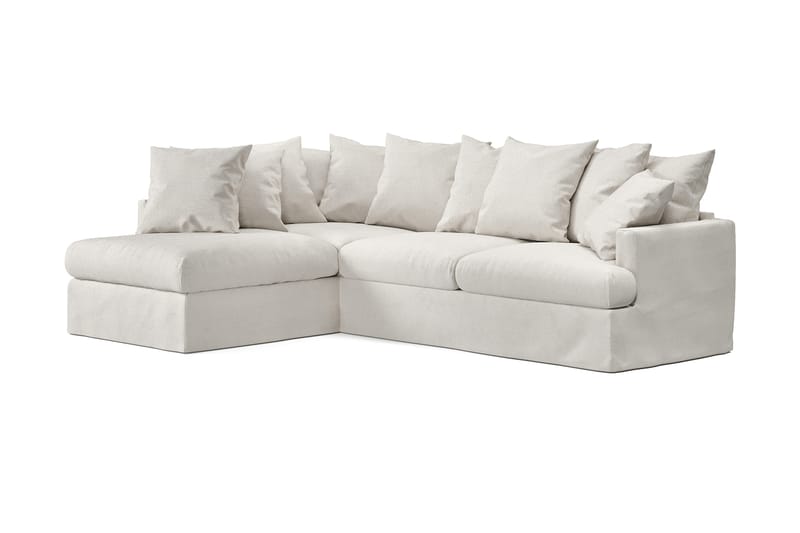 Menard 4-sits Vänstervänd L-formad Schäslongsoffa i Tyg - Beige - Möbler - Soffa - Divansoffa & schäslongsoffa - 4 sits soffa med divan