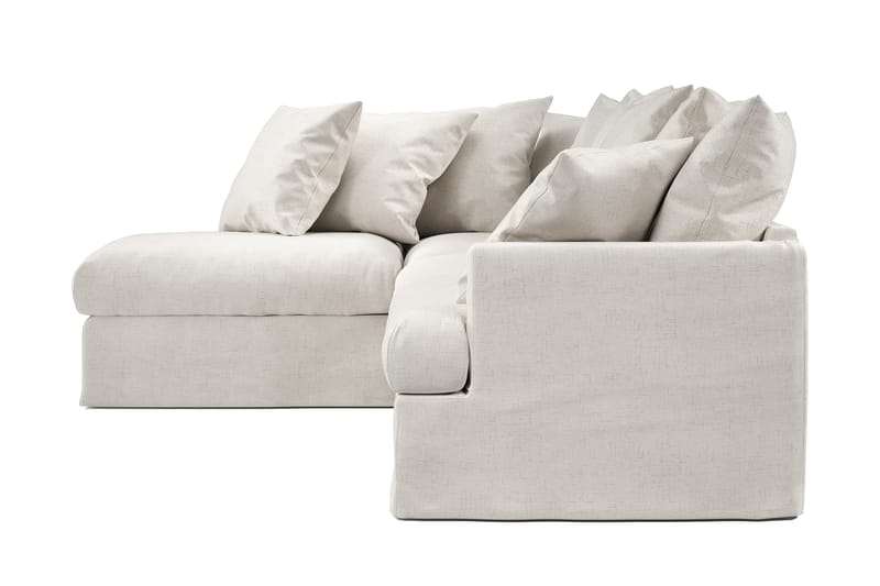 Menard 4-sits Vänstervänd L-formad Schäslongsoffa i Tyg - Beige - Möbler - Soffa - Divansoffa & schäslongsoffa - 4 sits soffa med divan