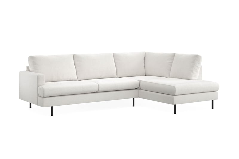 Menard Compact 4-sits Högervänd L-formad Schäslongsoffa i Bouclé - Vit - Möbler - Soffa - Divansoffa & schäslongsoffa - 4 sits soffa med divan