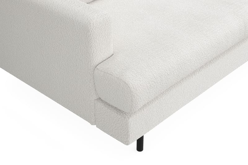 Menard Compact 4-sits Högervänd L-formad Schäslongsoffa i Bouclé - Vit - Möbler - Soffa - Divansoffa & schäslongsoffa - 4 sits soffa med divan