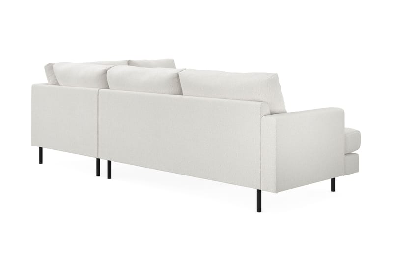Menard Compact 4-sits Högervänd L-formad Schäslongsoffa i Bouclé - Vit - Möbler - Soffa - Divansoffa & schäslongsoffa - 4 sits soffa med divan