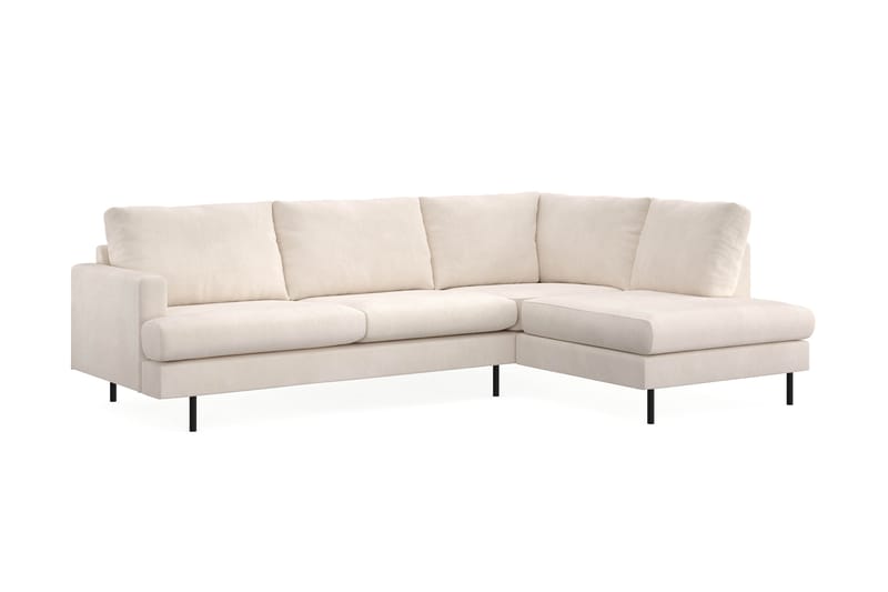 Menard Compact 4-sits Högervänd L-formad Schäslongsoffa i Manchester - Beige - Möbler - Soffa - Divansoffa & schäslongsoffa - 4 sits soffa med divan
