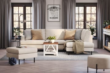 Menard Compact 4-sits Högervänd L-formad Schäslongsoffa i Manchester - Beige - Möbler - Soffa - Divansoffa & schäslongsoffa - 4 sits soffa med divan