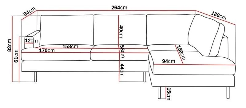 Menard Compact 4-sits Högervänd L-formad Schäslongsoffa i Manchester - Beige - Möbler - Soffa - Divansoffa & schäslongsoffa - 4 sits soffa med divan