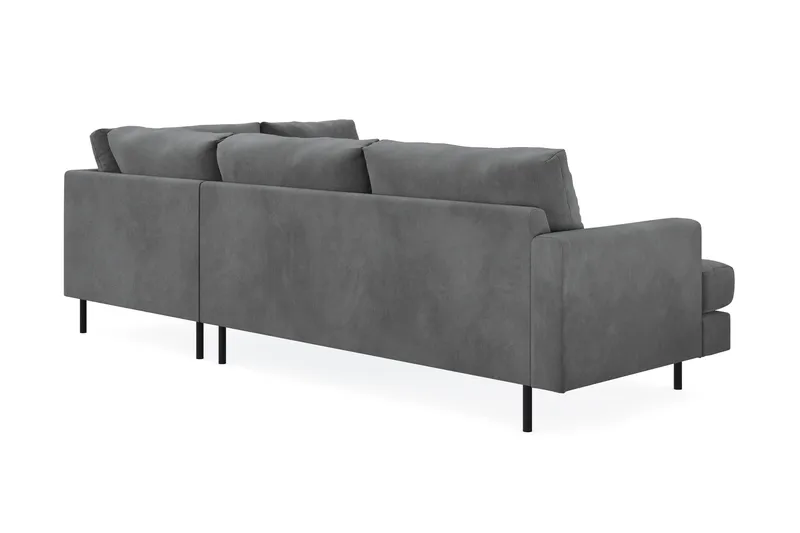 Menard Compact 4-sits Högervänd L-formad Schäslongsoffa i Manchester - Grå - Möbler - Soffa - Divansoffa & schäslongsoffa - 4 sits soffa med divan