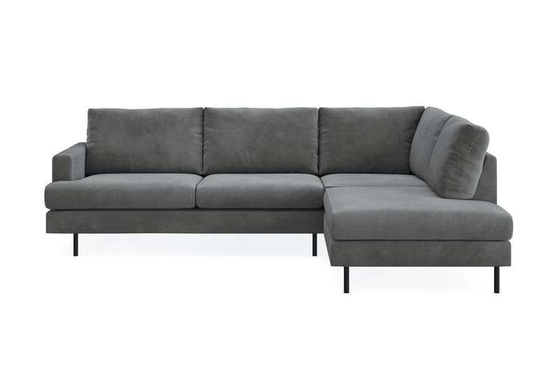 Menard Compact 4-sits Högervänd L-formad Schäslongsoffa i Manchester - Grå - Möbler - Soffa - Divansoffa & schäslongsoffa - 4 sits soffa med divan