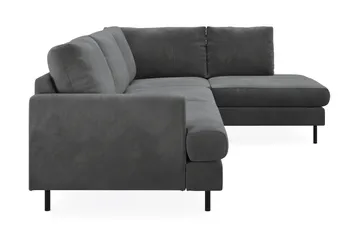 Menard Compact 4-sits Högervänd L-formad Schäslongsoffa i Manchester - Grå - Möbler - Soffa - Divansoffa & schäslongsoffa - 4 sits soffa med divan