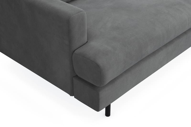 Menard Compact 4-sits Högervänd L-formad Schäslongsoffa i Manchester - Grå - Möbler - Soffa - Divansoffa & schäslongsoffa - 4 sits soffa med divan