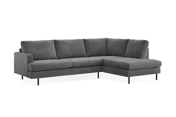 Menard Compact 4-sits Högervänd L-formad Schäslongsoffa i Manchester - Grå - Möbler - Soffa - Divansoffa & schäslongsoffa - 4 sits soffa med divan