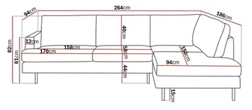 Menard Compact 4-sits Högervänd L-formad Schäslongsoffa i Manchester - Grön - Möbler - Soffa - Divansoffa & schäslongsoffa - 4 sits soffa med divan