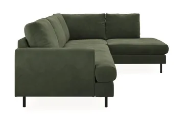 Menard Compact 4-sits Högervänd L-formad Schäslongsoffa i Manchester - Grön - Möbler - Soffa - Divansoffa & schäslongsoffa - 4 sits soffa med divan