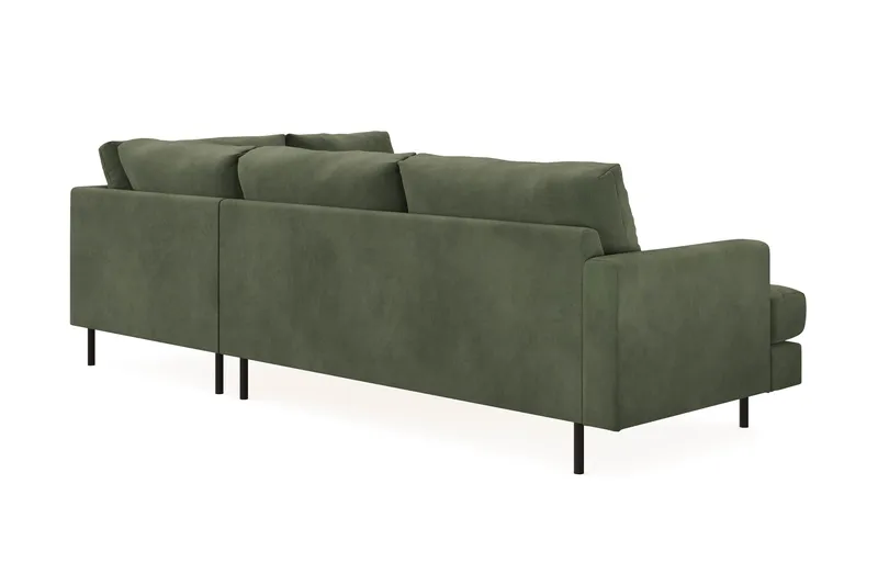 Menard Compact 4-sits Högervänd L-formad Schäslongsoffa i Manchester - Grön - Möbler - Soffa - Divansoffa & schäslongsoffa - 4 sits soffa med divan