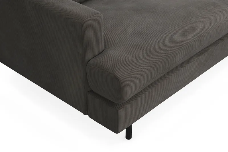 Menard Compact 4-sits Högervänd L-formad Schäslongsoffa i Manchester - Mörkgrå - Möbler - Soffa - Divansoffa & schäslongsoffa - 4 sits soffa med divan