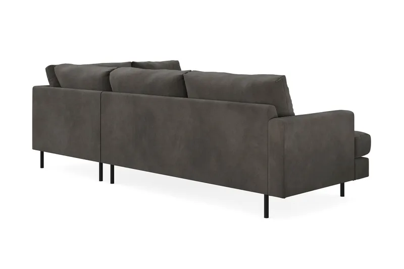 Menard Compact 4-sits Högervänd L-formad Schäslongsoffa i Manchester - Mörkgrå - Möbler - Soffa - Divansoffa & schäslongsoffa - 4 sits soffa med divan