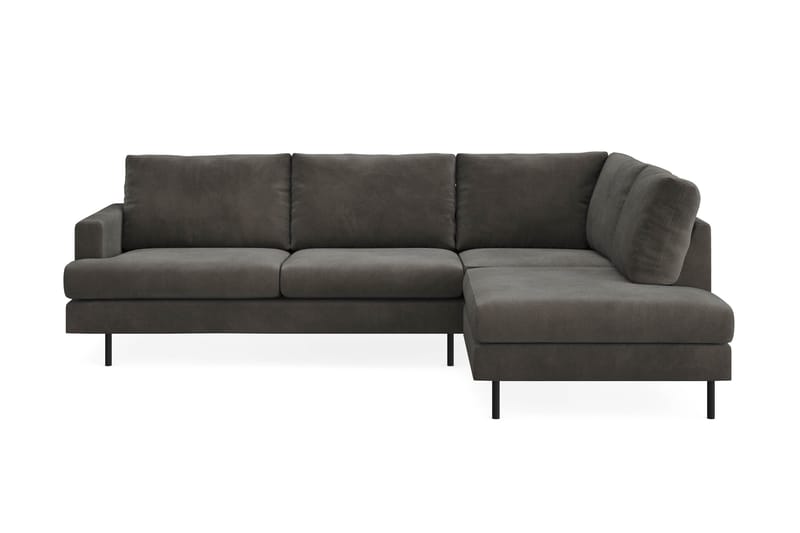 Menard Compact 4-sits Högervänd L-formad Schäslongsoffa i Manchester - Mörkgrå - Möbler - Soffa - Divansoffa & schäslongsoffa - 4 sits soffa med divan