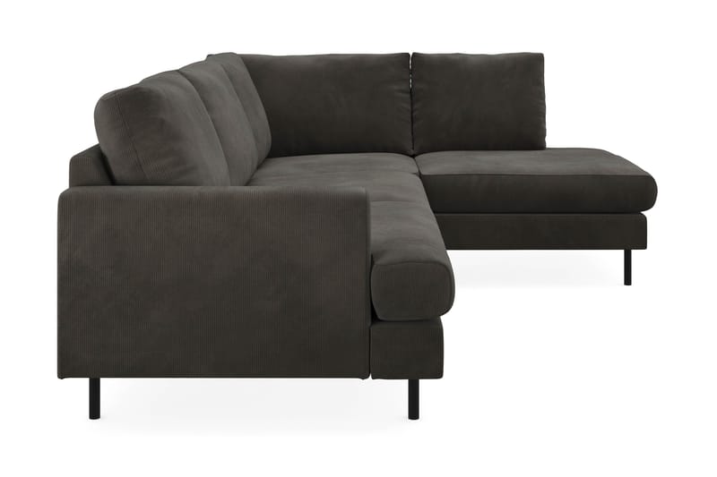 Menard Compact 4-sits Högervänd L-formad Schäslongsoffa i Manchester - Mörkgrå - Möbler - Soffa - Divansoffa & schäslongsoffa - 4 sits soffa med divan