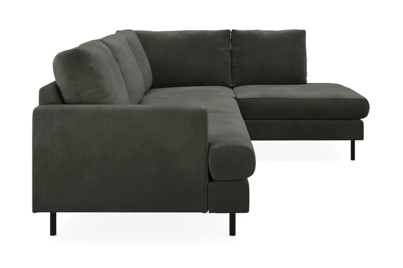 Menard Compact 4-sits Högervänd L-formad Schäslongsoffa i Manchester - Mörkgrön - Möbler - Soffa - Divansoffa & schäslongsoffa - 4 sits soffa med divan