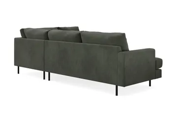Menard Compact 4-sits Högervänd L-formad Schäslongsoffa i Manchester - Mörkgrön - Möbler - Soffa - Divansoffa & schäslongsoffa - 4 sits soffa med divan