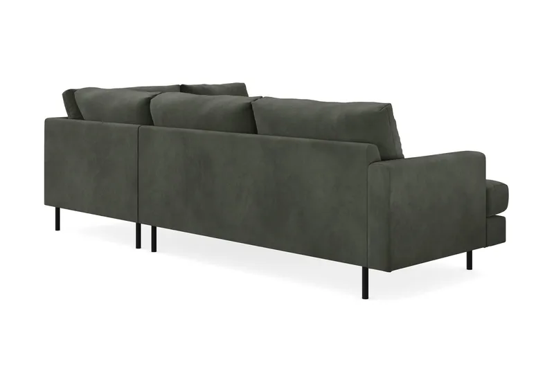 Menard Compact 4-sits Högervänd L-formad Schäslongsoffa i Manchester - Mörkgrön - Möbler - Soffa - Divansoffa & schäslongsoffa - 4 sits soffa med divan