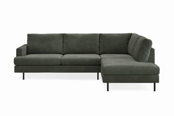 Menard Compact 4-sits Högervänd L-formad Schäslongsoffa i Manchester - Mörkgrön - Möbler - Soffa - Divansoffa & schäslongsoffa - 4 sits soffa med divan