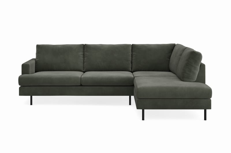 Menard Compact 4-sits Högervänd L-formad Schäslongsoffa i Manchester - Mörkgrön - Möbler - Soffa - Divansoffa & schäslongsoffa - 4 sits soffa med divan