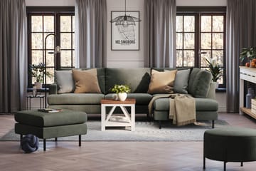 Menard Compact 4-sits Högervänd L-formad Schäslongsoffa i Manchester - Mörkgrön - Möbler - Soffa - Divansoffa & schäslongsoffa - 4 sits soffa med divan