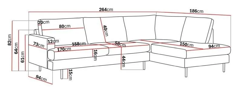 Menard Compact 4-sits Högervänd L-formad Schäslongsoffa i Manchester - Mörkgrön - Möbler - Soffa - Divansoffa & schäslongsoffa - 4 sits soffa med divan