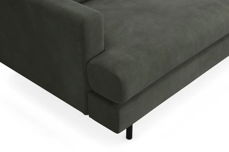 Menard Compact 4-sits Högervänd L-formad Schäslongsoffa i Manchester - Mörkgrön - Möbler - Soffa - Divansoffa & schäslongsoffa - 4 sits soffa med divan