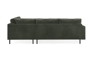 Menard Compact 4-sits Högervänd L-formad Schäslongsoffa i Manchester - Mörkgrön - Möbler - Soffa - Divansoffa & schäslongsoffa - 4 sits soffa med divan