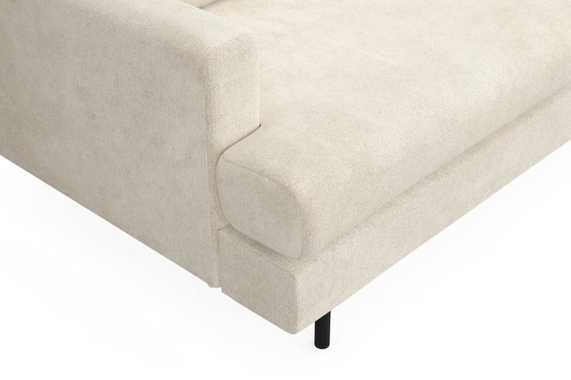 Menard Compact 4-sits Högervänd L-formad Schäslongsoffa i Sammet - Krämvit - Möbler - Soffa - Divansoffa & schäslongsoffa - 4 sits soffa med divan