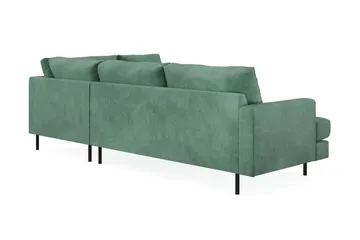 Menard Compact 4-sits Högervänd L-formad Schäslongsoffa i Sammet - Mörkgrön - Möbler - Soffa - Divansoffa & schäslongsoffa - 4 sits soffa med divan
