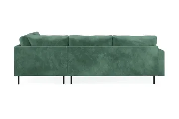Menard Compact 4-sits Högervänd L-formad Schäslongsoffa i Sammet - Mörkgrön - Möbler - Soffa - Divansoffa & schäslongsoffa - 4 sits soffa med divan