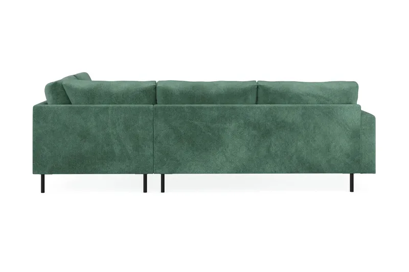 Menard Compact 4-sits Högervänd L-formad Schäslongsoffa i Sammet - Mörkgrön - Möbler - Soffa - Divansoffa & schäslongsoffa - 4 sits soffa med divan