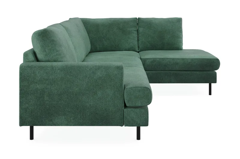 Menard Compact 4-sits Högervänd L-formad Schäslongsoffa i Sammet - Mörkgrön - Möbler - Soffa - Divansoffa & schäslongsoffa - 4 sits soffa med divan