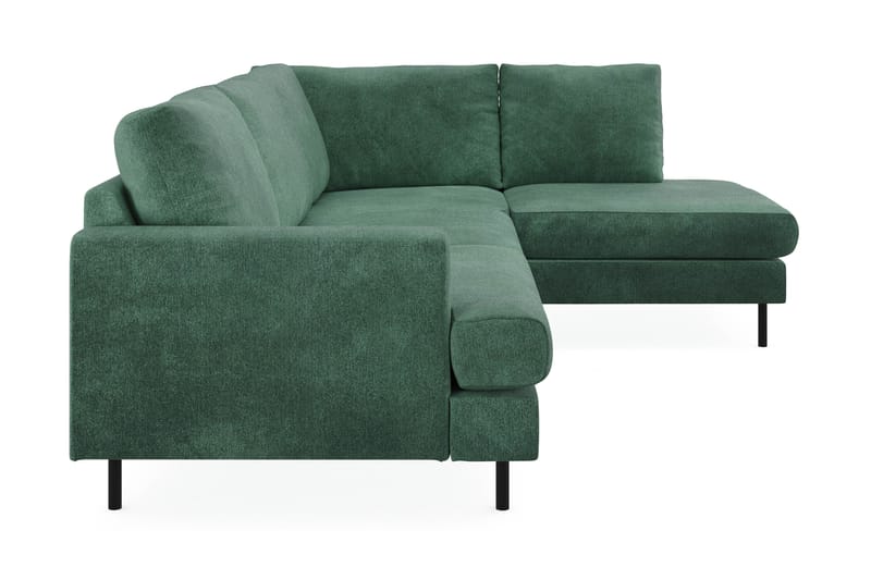 Menard Compact 4-sits Högervänd L-formad Schäslongsoffa i Sammet - Mörkgrön - Möbler - Soffa - Divansoffa & schäslongsoffa - 4 sits soffa med divan