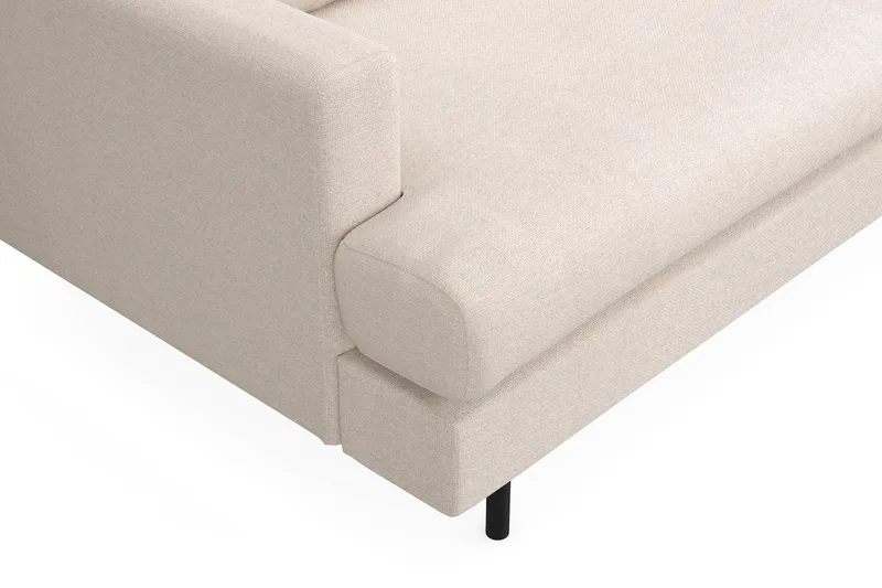 Menard Compact 4-sits Högervänd L-formad Schäslongsoffa i Tyg - Beige - Möbler - Soffa - Divansoffa & schäslongsoffa - 4 sits soffa med divan