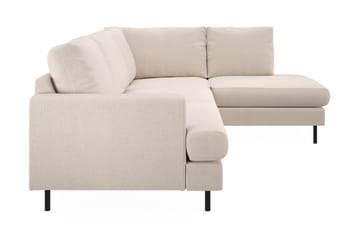Menard Compact 4-sits Högervänd L-formad Schäslongsoffa i Tyg - Beige - Möbler - Soffa - Divansoffa & schäslongsoffa - 4 sits soffa med divan