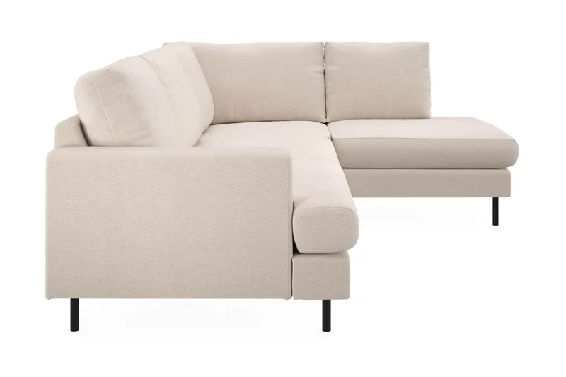Menard Compact 4-sits Högervänd L-formad Schäslongsoffa i Tyg - Beige - Möbler - Soffa - Divansoffa & schäslongsoffa - 4 sits soffa med divan