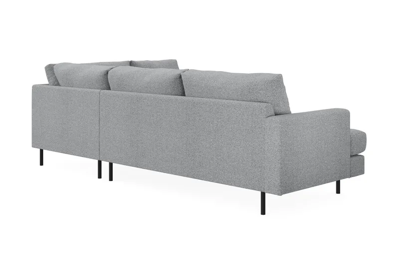 Menard Compact 4-sits Högervänd L-formad Schäslongsoffa i Tyg - Grå - Möbler - Soffa - Divansoffa & schäslongsoffa - 4 sits soffa med divan
