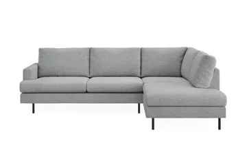 Menard Compact 4-sits Högervänd L-formad Schäslongsoffa i Tyg - Grå - Möbler - Soffa - Divansoffa & schäslongsoffa - 4 sits soffa med divan
