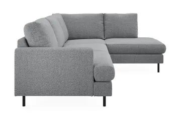 Menard Compact 4-sits Högervänd L-formad Schäslongsoffa i Tyg - Grå - Möbler - Soffa - Divansoffa & schäslongsoffa - 4 sits soffa med divan