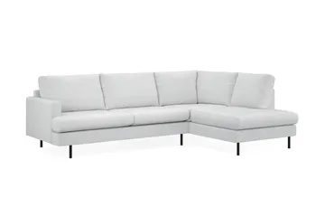 Menard Compact 4-sits Högervänd L-formad Schäslongsoffa i Tyg - Ljusgrå - Möbler - Soffa - Divansoffa & schäslongsoffa - 4 sits soffa med divan