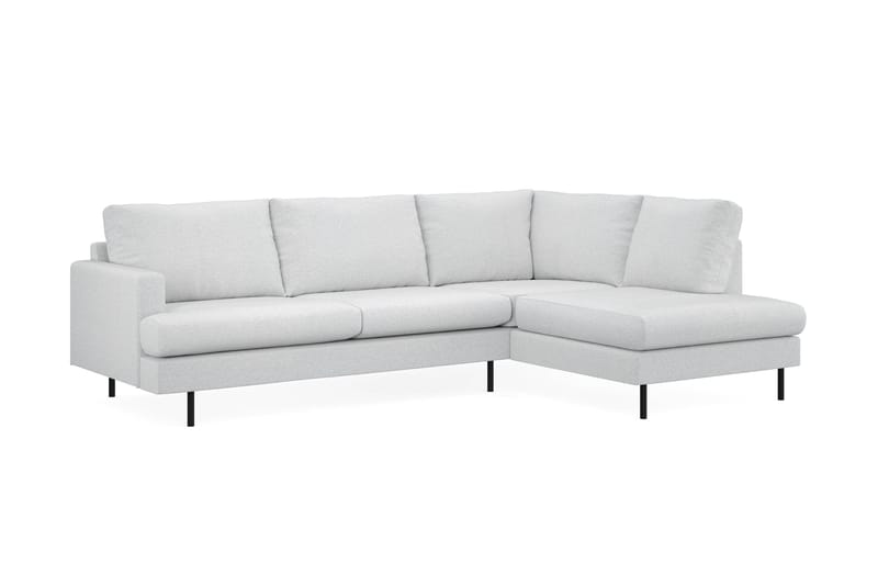 Menard Compact 4-sits Högervänd L-formad Schäslongsoffa i Tyg - Ljusgrå - Möbler - Soffa - Divansoffa & schäslongsoffa - 4 sits soffa med divan