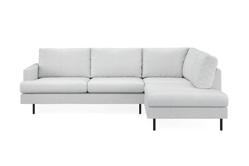 Menard Compact 4-sits Högervänd L-formad Schäslongsoffa i Tyg - Ljusgrå - Möbler - Soffa - Divansoffa & schäslongsoffa - 4 sits soffa med divan