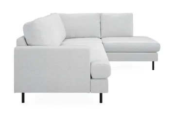 Menard Compact 4-sits Högervänd L-formad Schäslongsoffa i Tyg - Ljusgrå - Möbler - Soffa - Divansoffa & schäslongsoffa - 4 sits soffa med divan