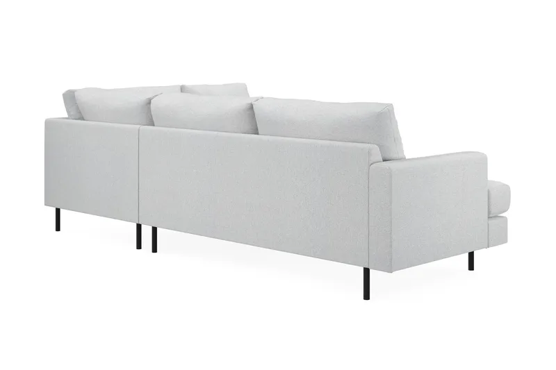 Menard Compact 4-sits Högervänd L-formad Schäslongsoffa i Tyg - Ljusgrå - Möbler - Soffa - Divansoffa & schäslongsoffa - 4 sits soffa med divan